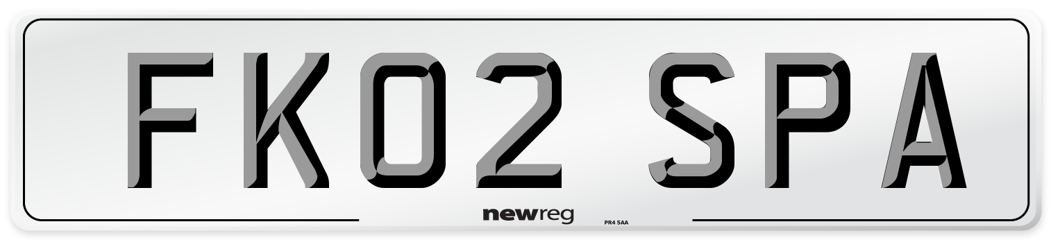 FK02 SPA Number Plate from New Reg